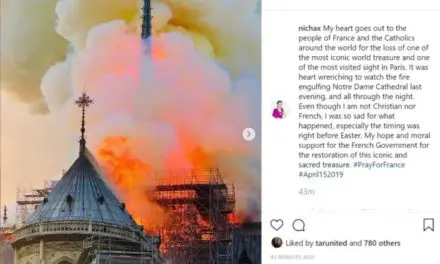 ทูลกระหม่อมฯ ทรงแสดงความเสียพระทัย เหตุเพลิงไหม้ ‘มหาวิหารนอเทรอดาม’
