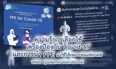 ความรู้การเลือกใช้ เครื่องป้องกัน Covid-19 และการนำ PPE มาใช้ให้เหมาะสมแต่ละเคส  WHO Epidemic Handbook