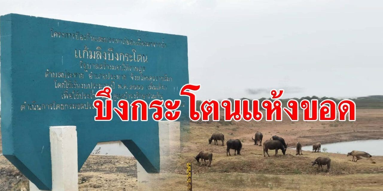 บึงกระโตนแห้งขอด ขณะที่ผู้ว่าโคราช ลั่นต้องให้มีน้ำใช้จนถึงสิ้น มิ.ย.