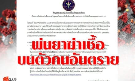 สมาคมโรคติดเชื้อฯ ชี้ พ่นยาฆ่าเชื้อบนตัวคนไม่ควรทำเด็ดขาด อาจเป็นอันตรายได้