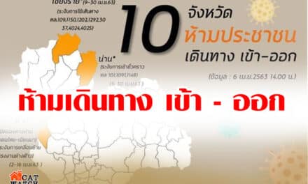 ห้าม! เข้าออก 10 จังหวัด เพื่อควบคุมป้องกันโรค