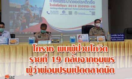 โคราชพบผู้ป่วยโควิดรายที่ 19 กลับจากชุมพร ผู้ว่าผ่อนปรนเปิดตลาดนัด