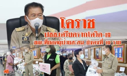 โคราชเผย มี ปชช.เครียดจากโควิด-19 ร้อยละ 13.68 ขณะที่ยอดผู้ป่วยสะสม ยังคงที่ 19 ราย