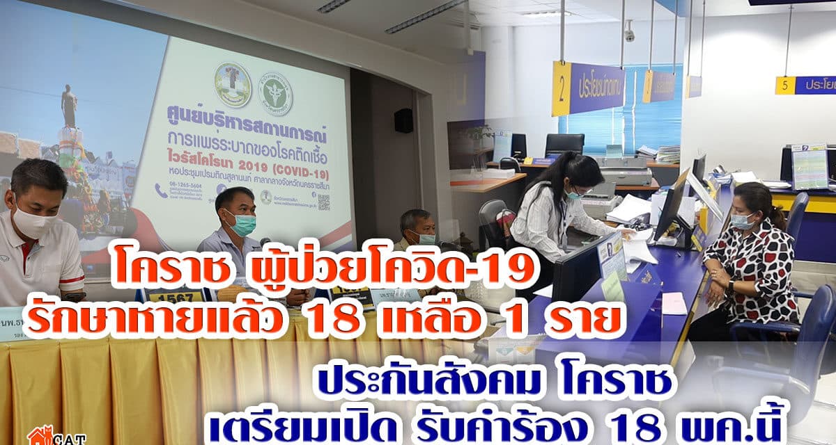 สถานการณ์โควิด โคราช พร้อมประกันสังคม เตรียมเปิดรับคำร้อง 18 พค.นี้
