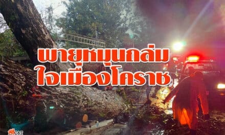 พายุหมุนถล่มใจเมืองโคราช หอบต้นไม้เสาไฟทับบ้านรถพังเสียหายหนัก