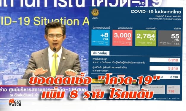 ยอดติดเชื้อ “โควิด-19” เพิ่ม 8 ราย ไร้คนดับ