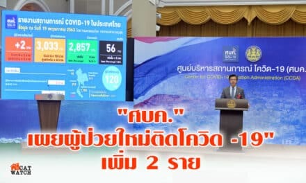 “ศบค.”เผยผู้ป่วยใหม่ติดโควิด-19” เพิ่ม 2 ราย