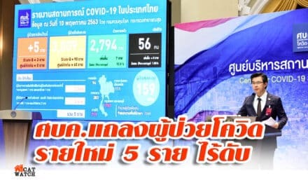 ศบค.แถลงผู้ป่วยโควิดรายใหม่ 5 ราย ไร้ดับ