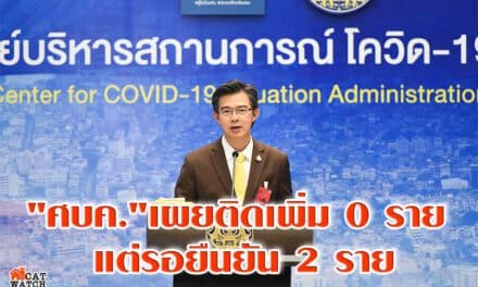 “ศบค.”เผยติดเพิ่ม 0 ราย แต่รอยืนยัน 2 ราย