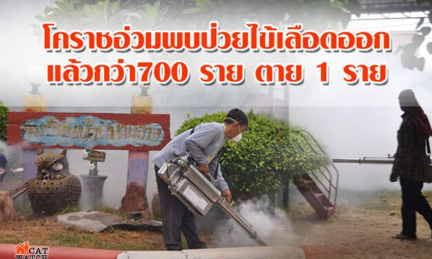 โคราชอ่วมพบป่วยไข้เลือดออกแล้วกว่า700 ราย ตาย 1 ราย ซ้ำเติมโควิด-19