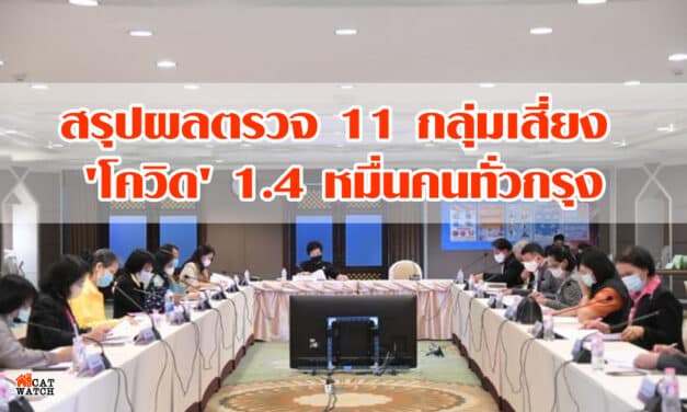 สรุปผลตรวจ 11 กลุ่มเสี่ยง ‘โควิด’ 1.4 หมื่นคนทั่วกรุง