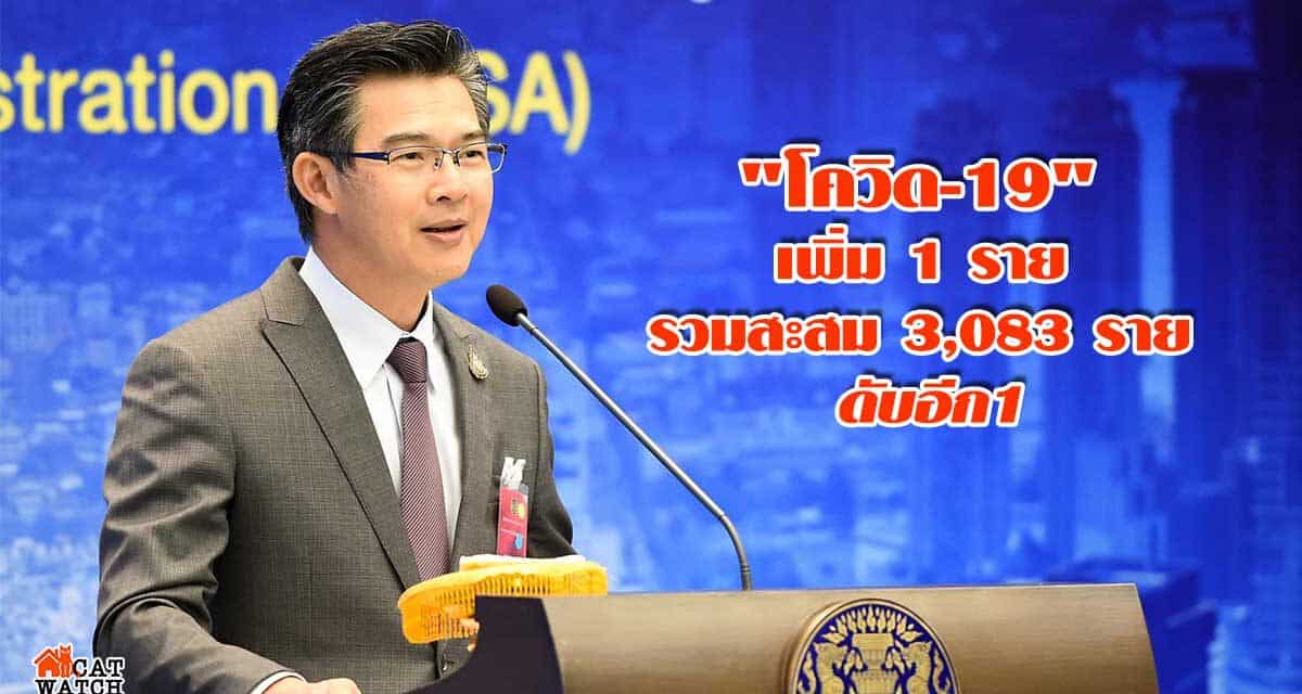 “ศบค.” เผย ยอดติดเชื้อ “โควิด-19” เพิ่ม 1 รวมสะสม 3,083 ราย ดับอีก1