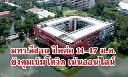 มทร.อีสาน ปิดต่อ 11-17 ม.ค.ยังคุมเข้มโควิด เน้นออนไลน์ทุกกรณี