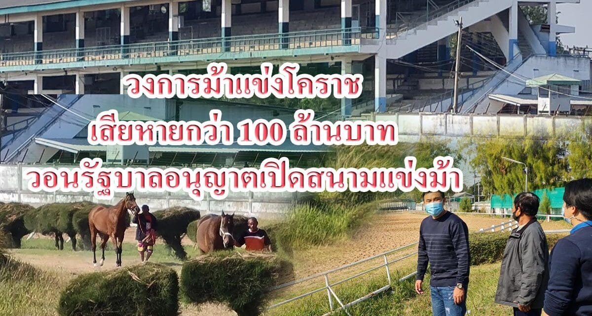 พิษโควิด ปิดสนามแข่งม้านานเกือบปีวงการม้าแข่งโคราชเสียหายกว่า 100 ล้านบาท