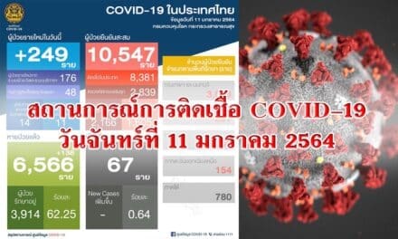 สถานการณ์การติดเชื้อ COVID-19 วันจันทร์ที่ 11 มกราคม 2564