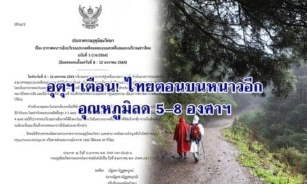 อุตุฯ เตือน! ไทยตอนบนหนาวอีก อุณหภูมิลด 5-8 องศาฯ .