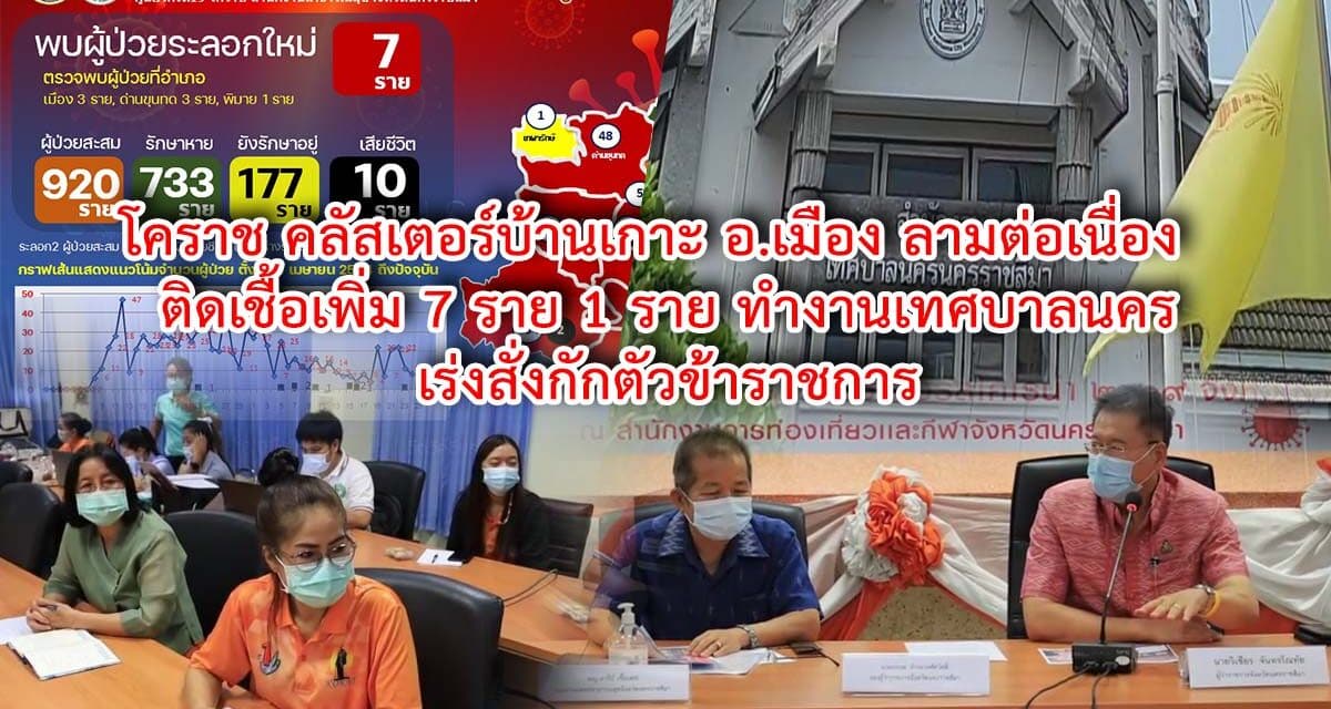 โคราช คลัสเตอร์บ้านเกาะ ลามต่อเนื่อง เทศบาลนครสั่งกักตัว จนท. กว่า50ราย