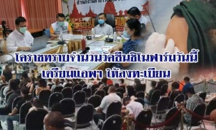 โคราชทราบจำนวนวัคซีนชิโนฟาร์มวันนี้ เตรียมแอพฯ ให้ลงทะเบียน