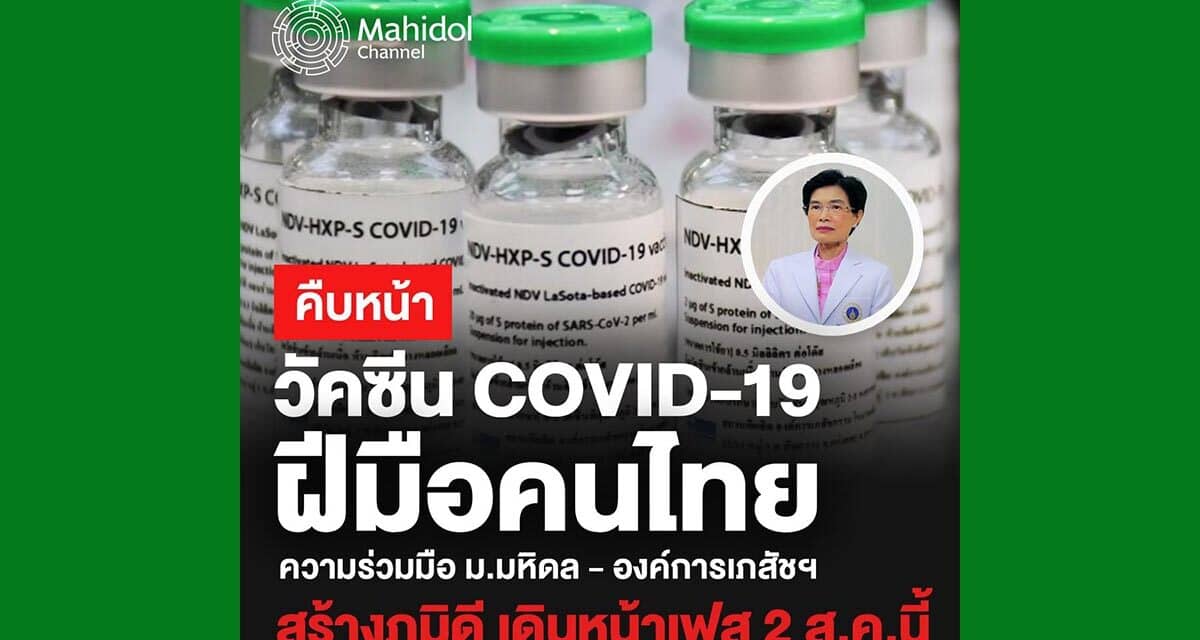 วัคซีนฝีมือคนไทย “ม.มหิดล-อภ.” เปิดผลวิจัยเฟสแรกสร้างภูมิได้ดี เตรียมทดลองระยะที่ 2