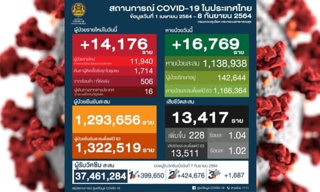 ยอดติดเชื้อเพิ่มวันนี้ 14,176 ราย ตายเพิ่ม 228 ราย