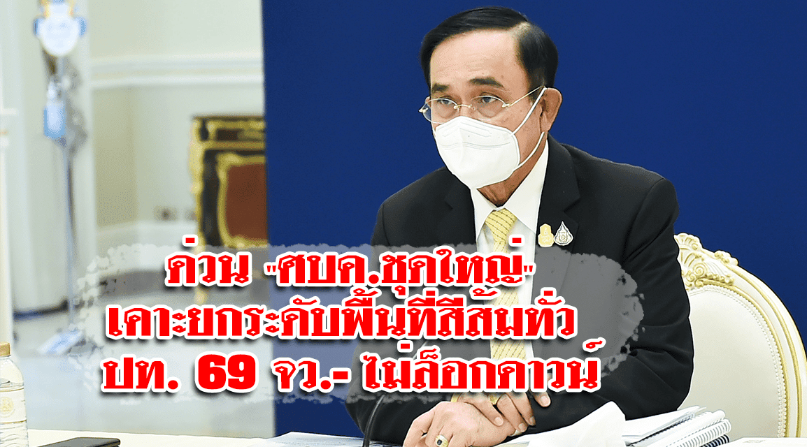 ด่วน “ศบค.ชุดใหญ่”เคาะยกระดับพื้นที่สีส้มทั่ว ปท. 69 จว.-ไม่ล็อกดาวน์