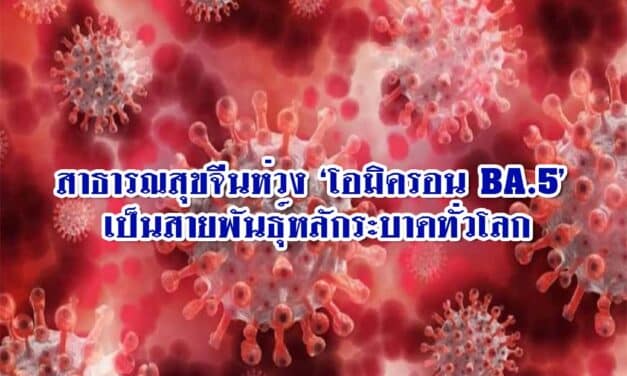 สาธารณสุขจีนห่วง ‘โอมิครอน BA.5’ เป็นสายพันธุ์หลักระบาดทั่วโลก