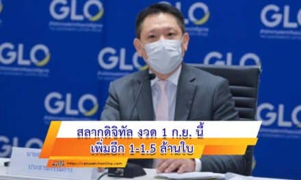 สลากดิจิทัล งวด 1 ก.ย. นี้ เพิ่มอีก 1-1.5 ล้านใบ สนองความต้องการประชาชน