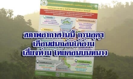 สภาพอากาศวันนี้ กรมอุตุฯ เตือนฝนถล่มใต้อ่วม เสี่ยงท่วม ไทยตอนบนหนาว