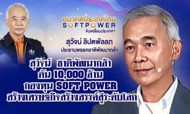 สุวัจน์ ชาติพัฒนากล้า ดัน 10,000 ล้าน กองทุน SOFT POWER สร้างเศรษฐกิจสร้างสรรค์สู่ระดับโลก