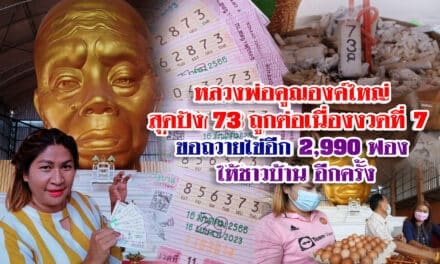 หลวงพ่อคูณ องค์ใหญ่ ปัง ปัง !! ให้โชค สาววัดบ้านไร่ ถูกหวยติดกัน 7 งวด