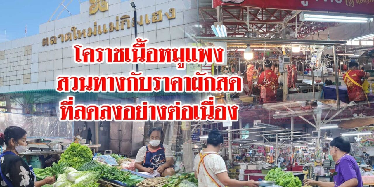 โคราชเนื้อหมูแพง สวนทางกับราคาผักสดที่ลดลงอย่างต่อเนื่อง