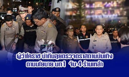 ผู้ว่าโคราช นำทีมลุยตรวจตราสถานบันเทิง ตามนโยบาย มท1  จับ 4 ร้านเหล้า 