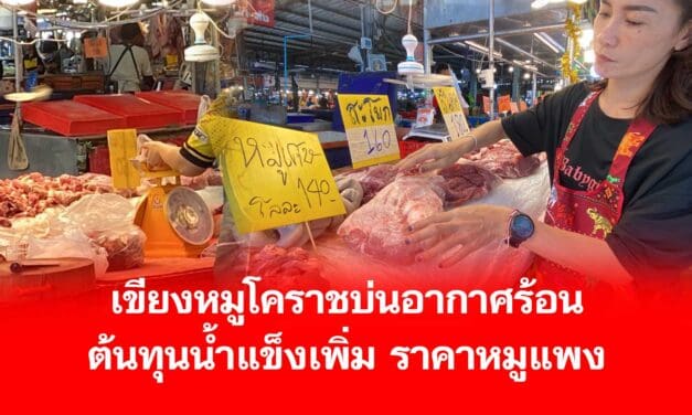 แม่ค้าเขียงหมูโคราชบ่นอุ อากาศร้อนต้นทุนน้ำแข็งเพิ่ม ซ้ำราคาหมูแพง